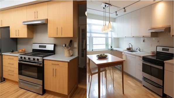 Before‑and‑after kitchen cabinets remodel comparison