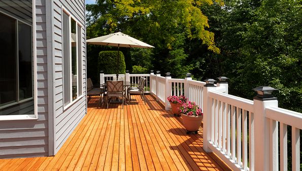 Spacious wooden deck