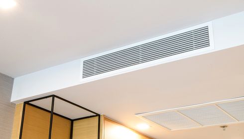 Ceiling with a rectangular air conditioning vent