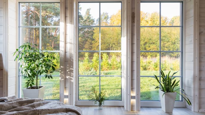 Long windows inside home